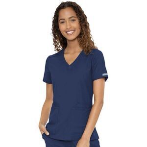 Women's Med Couture Insight V Neck scrub top navy blue size XS